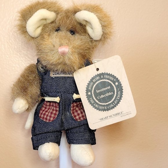 Boyds Bear Sharp McNibble Mouse 7" Plush with Tags - Picture 2 of 6